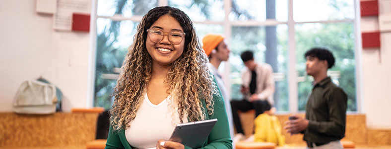 Photo of smiling college student